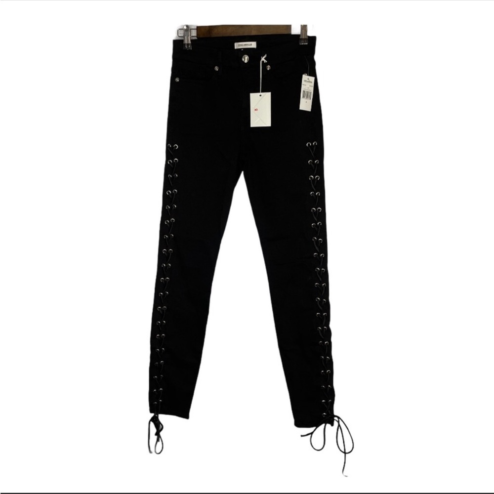 Good American Black Good Legs Lace Up Size 4/27